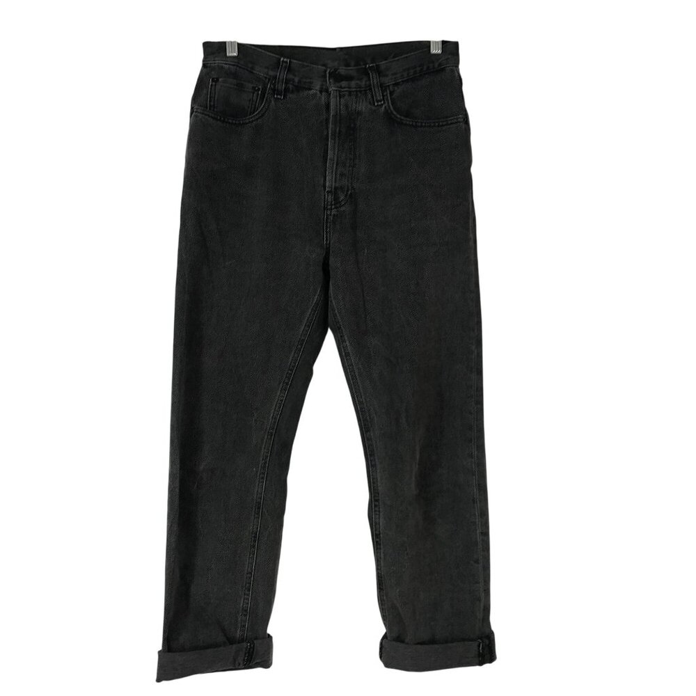 6397 - WOMEN'S 28 - BLACK BUTTON FLY DENIM JEANS